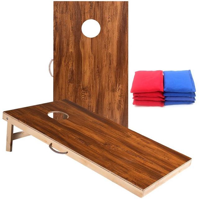 Sportdo Cornhole Set 4'x2' Cornhole Board Sets with Bags Regulation Size, Corn Hole Games for Adults Outdoor Bean Bag Toss Game, Solid Wood