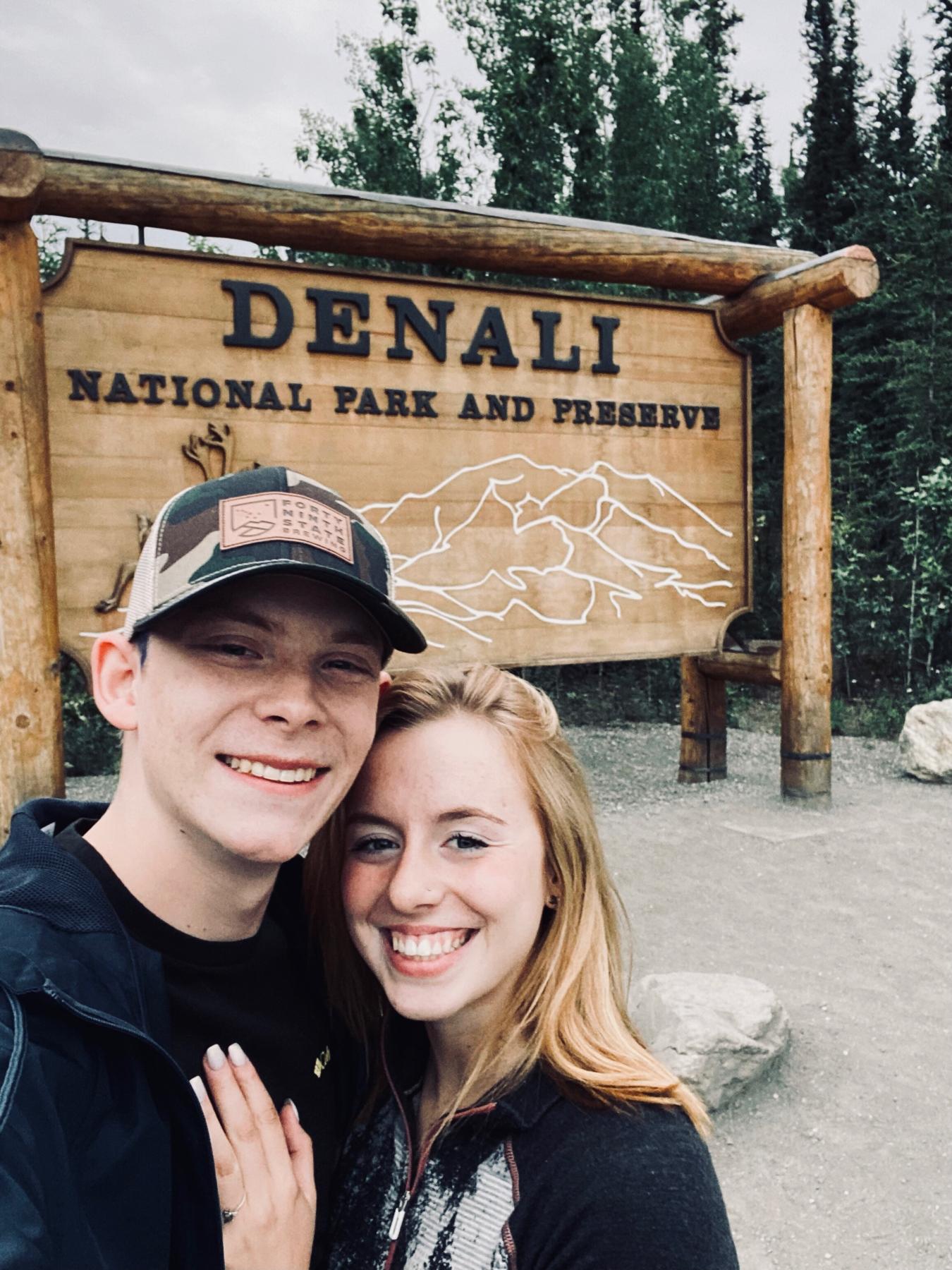 Camping trip together in Denali National Park! This photo was taken a few hours after becoming engaged.