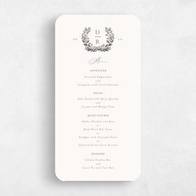 Beige Rounded Wedding Menu - Eglamore