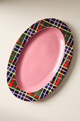 Tartan Stoneware Platter
