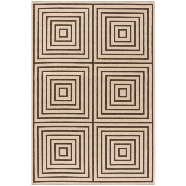 5'1"X7'6" Geometric Loomed Area Rug Cream/Brown - Safavieh