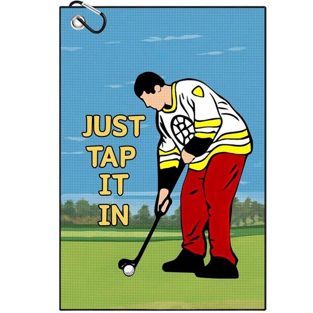 Aikiprety Funny Printed Golf Towel, Funny Golf Towel for Golf Bags with Clip, Golf Gift for Men Husband Boyfriend Dad, Birthday, Cristmas Gifts for Golf Fan - Just Tap It in