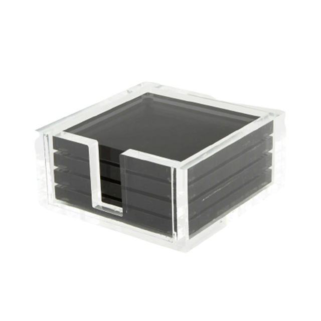LUCITE COASTER IN BLACK - SET OF 4