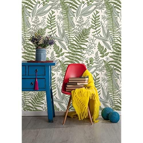 Removable Wallpaper | Peel and Stick Floral Pattern | Botanical Self Adhesive Wall Mural (24"W x 72"H Inches)