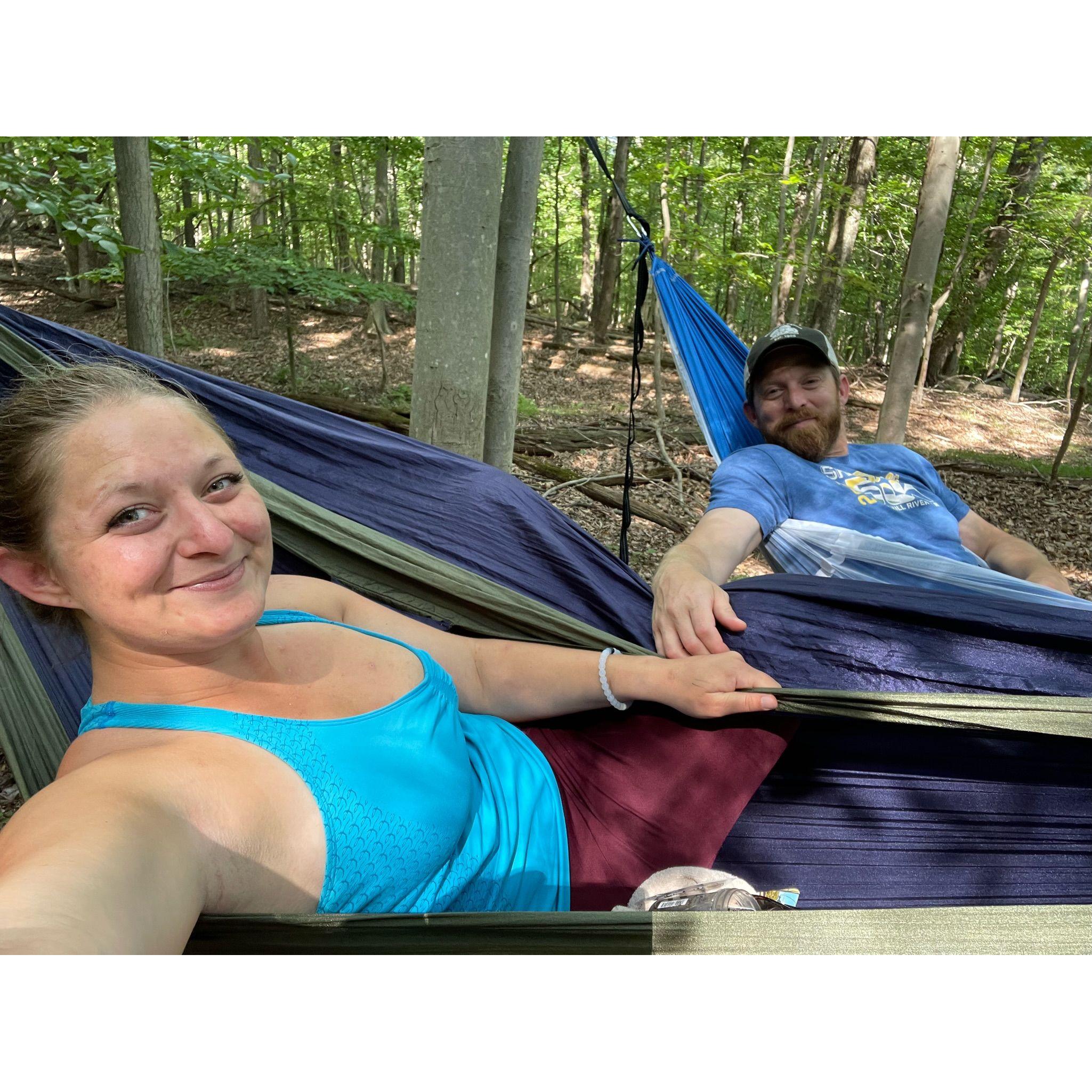 Under the trees, one of our favorite places to be