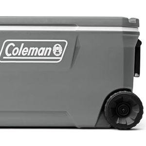 Coleman Classic Series Insulated Portable Wheeled Cooler, Leak-Resistant Outdoor Hard Cooler Keeps Ice up to 5 Days, 100-Quart