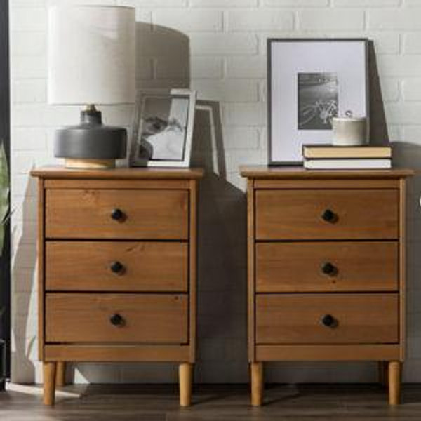 Spencer Solid Transitional Wood Nightstand (set of 2)