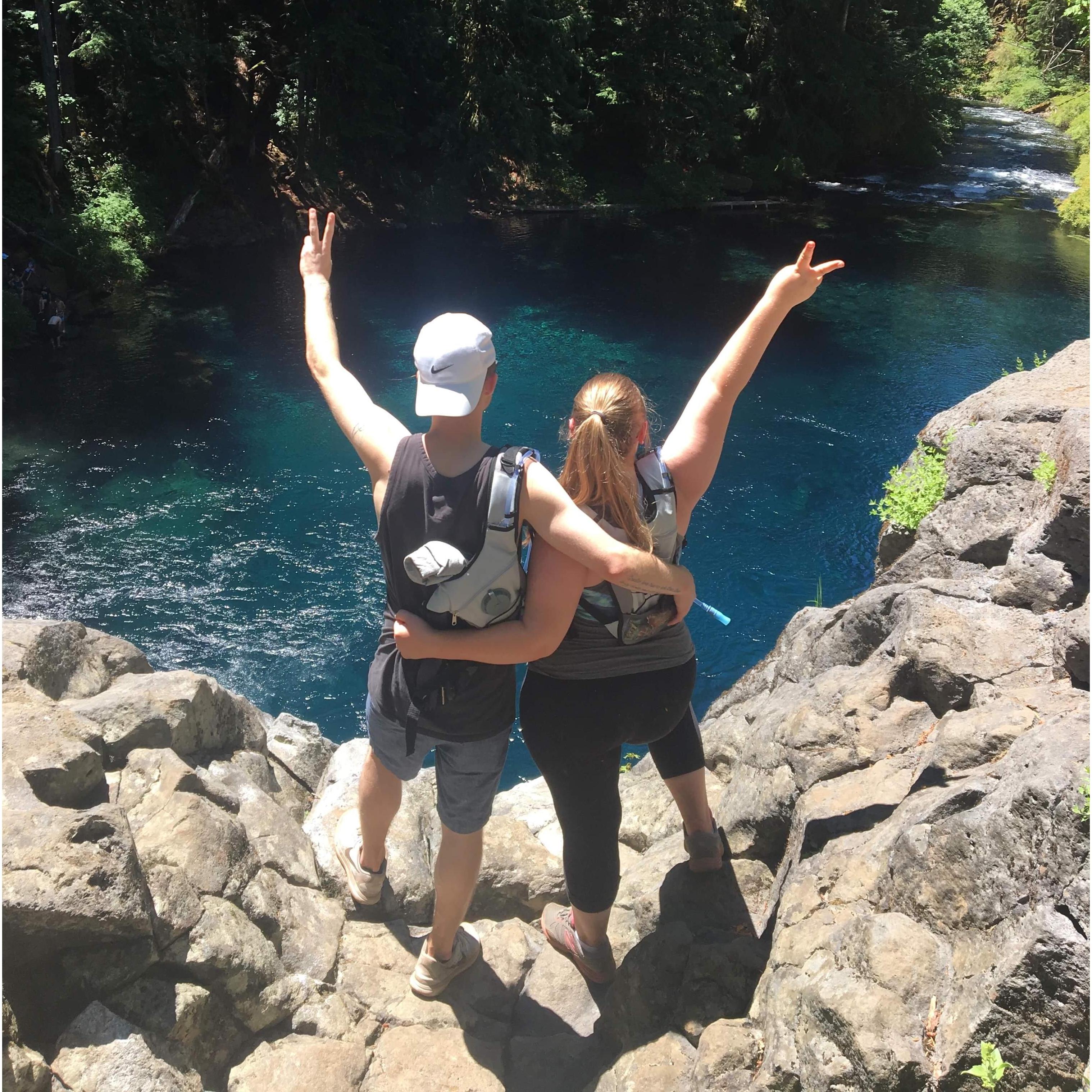 Our first time hiking outside of the Gorge, two adults navigating life together - Blue Pool 2018