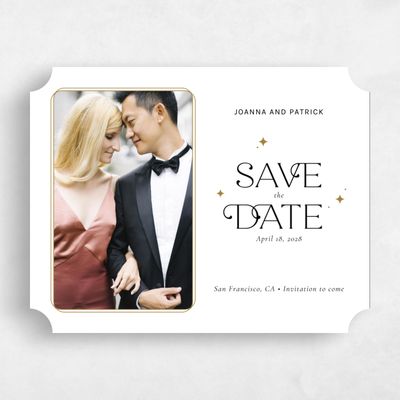 White Ticket Wedding Save the Date - Jelani Photo