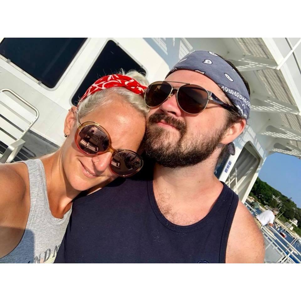 We're on a boat!  First trip to the Vineyard.