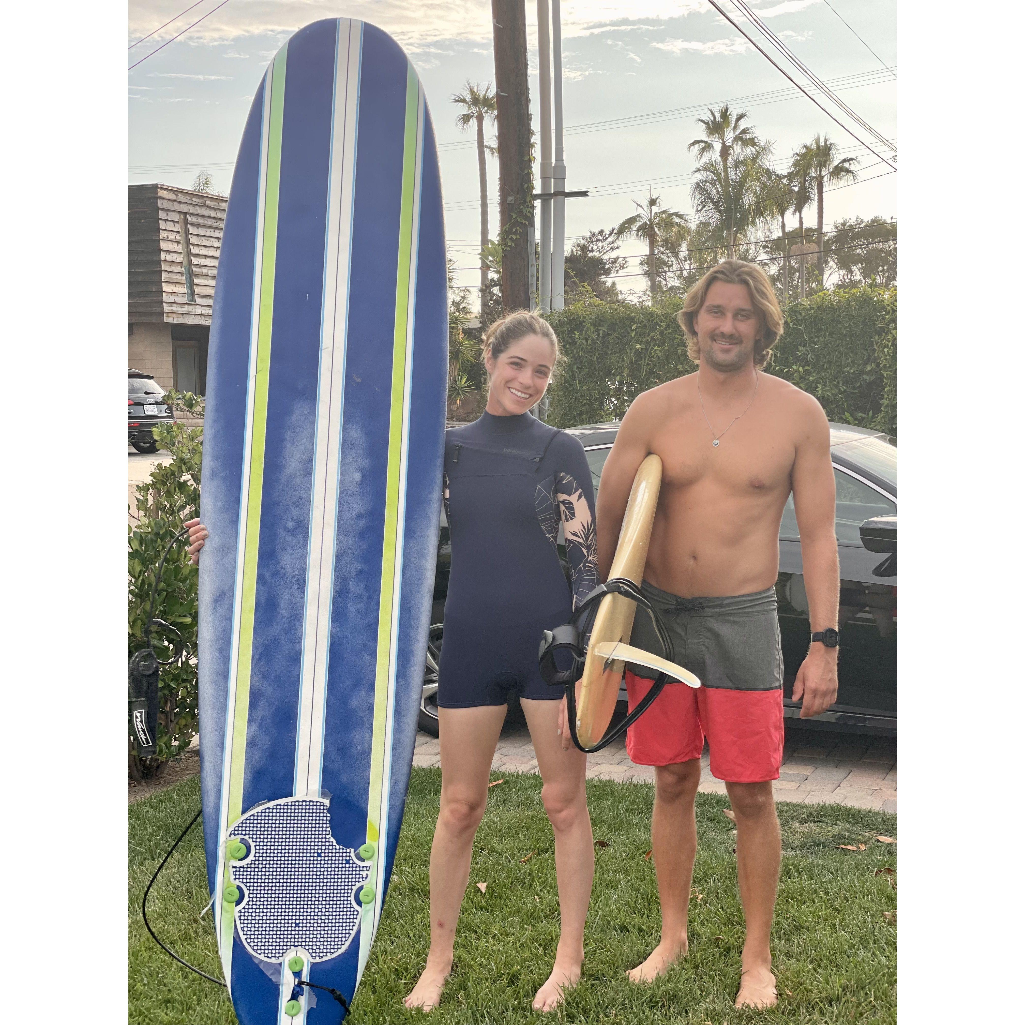 Amelia surfing when it's "two feet and firing"