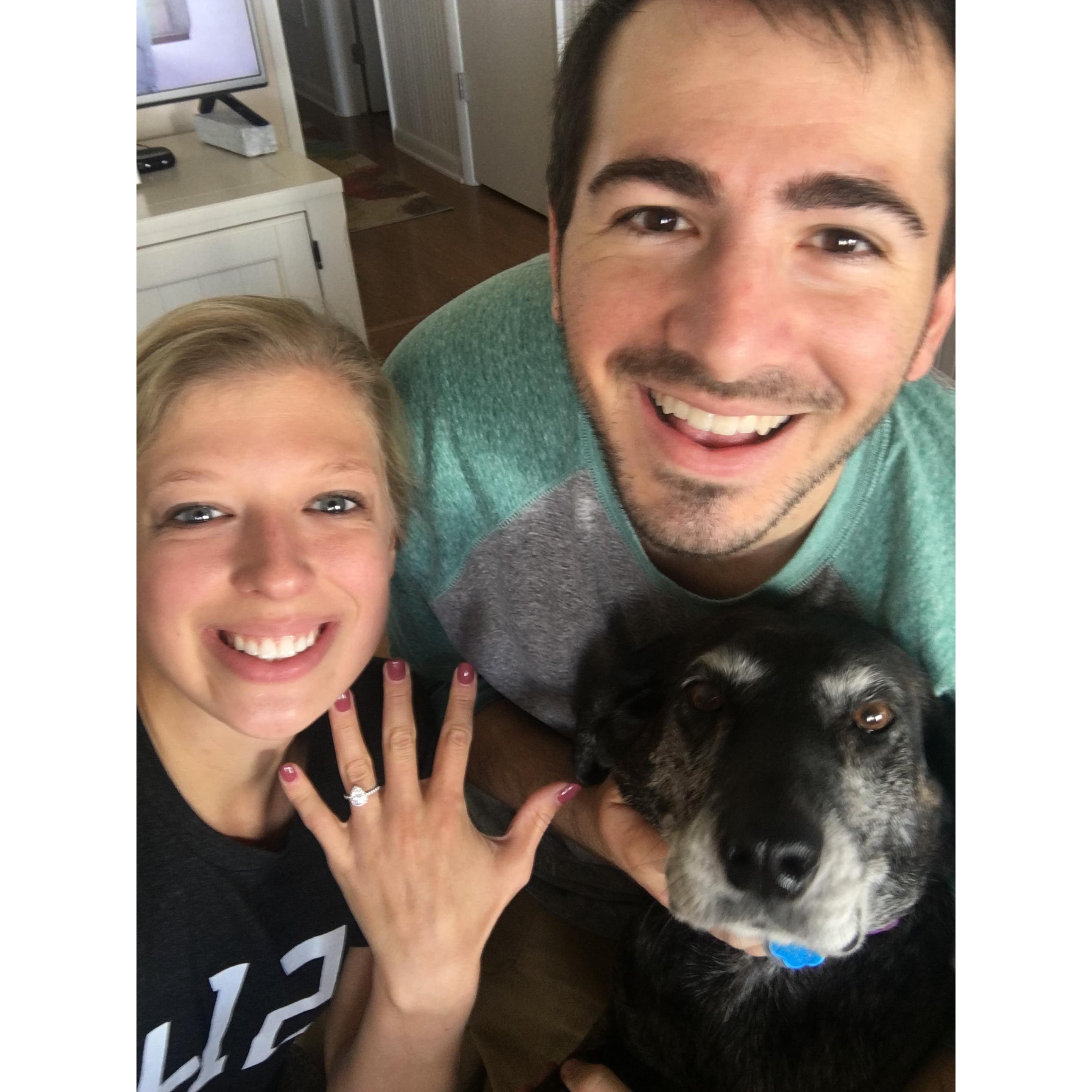 We're engaged! Look at the excitement in Agnes' eyes!