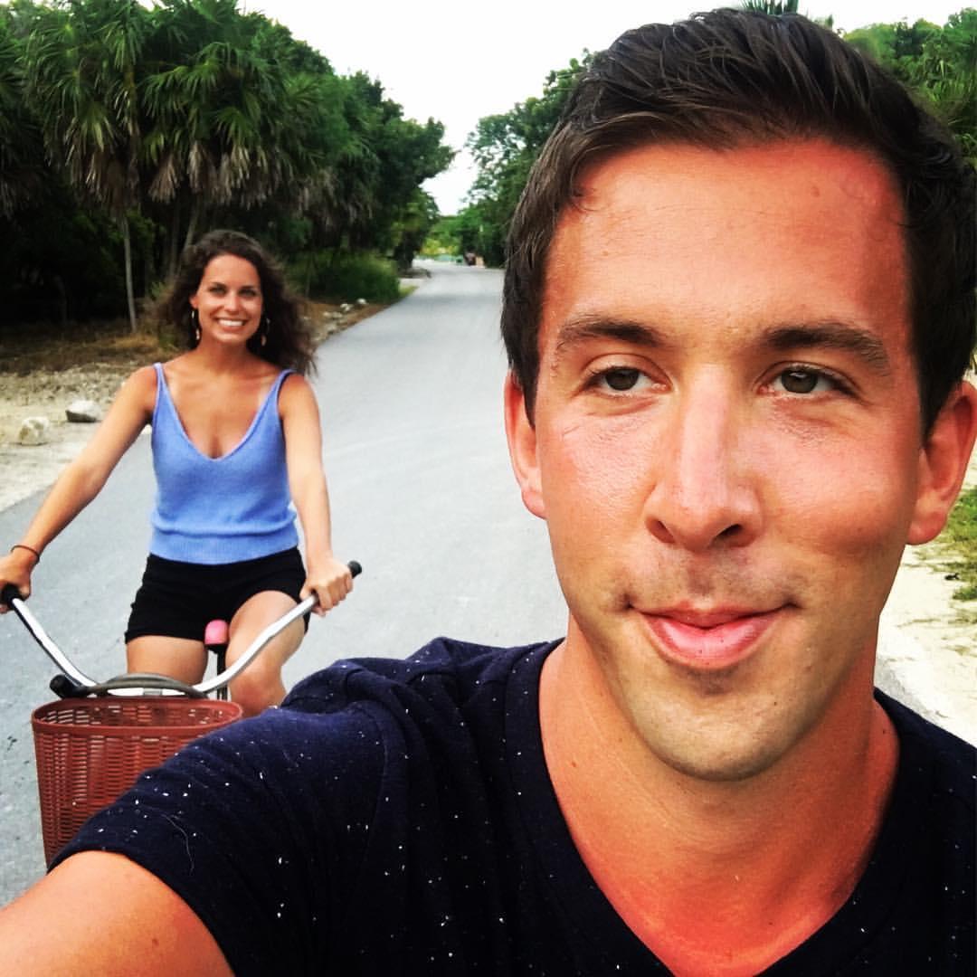 bike riding through the streets of Tulum