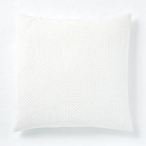 Organic Modern Geo Euro Sham, White