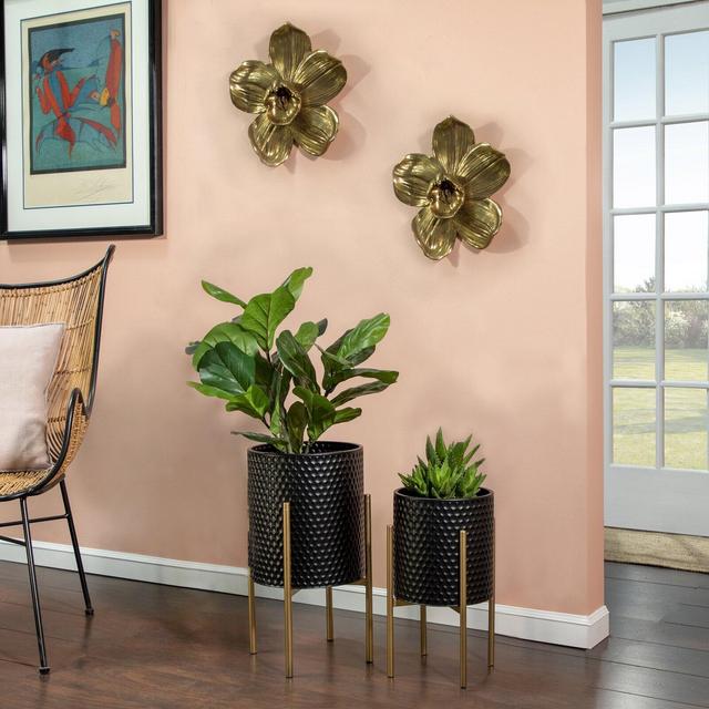 Aiken 2 - Piece Iron Pot Planter Set