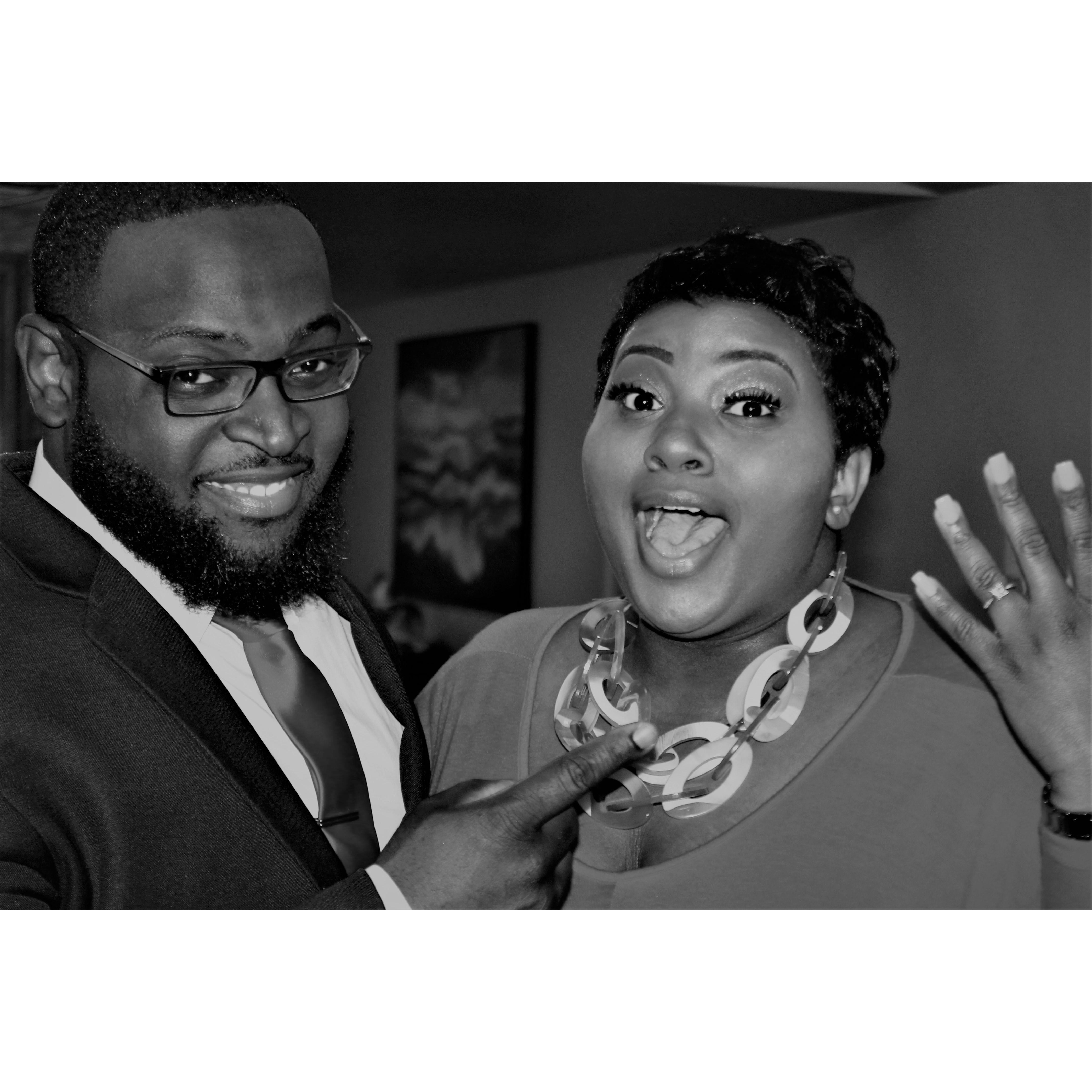 "I'm engaged now", she yelled at the camera.