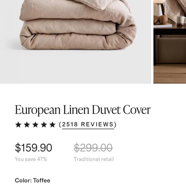 Linen Duvet Cover | Quince (Color TOFFEE; Size Queen)