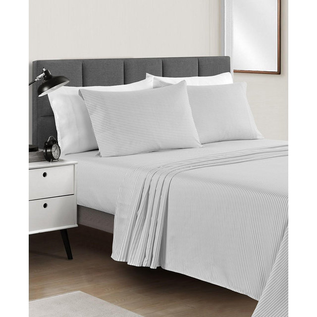 Sunham Microfiber Easy Care Printed 4-Pc. Sheet Set, Queen