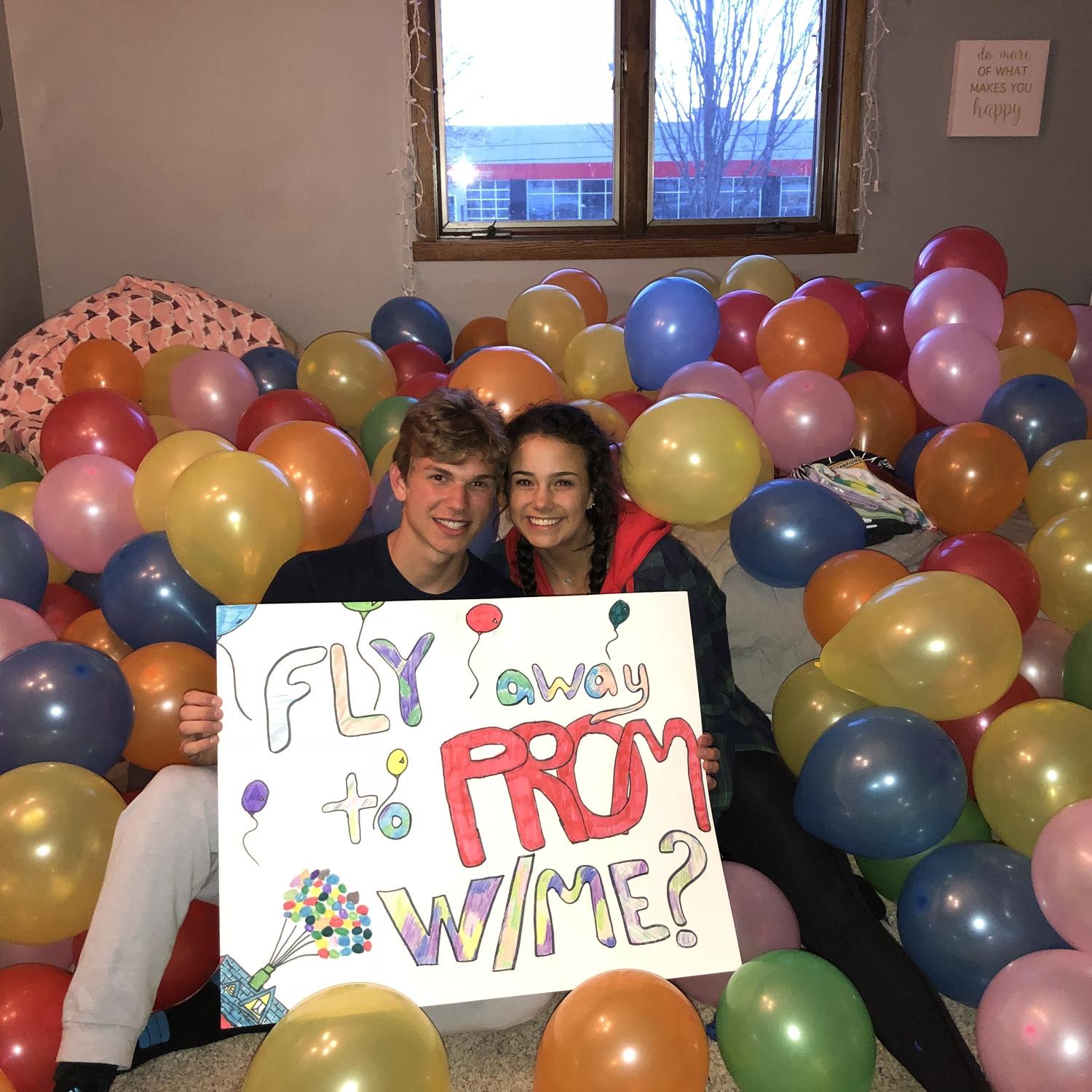 Senior year prom proposal Sam surprised me when I got back from Mexico and was hiding in my room!