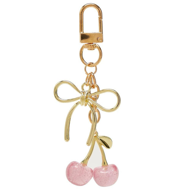 YDF Cherry Keychain Cute Bag Charm Women Leather Keyring Car Keys Gift Mother's Day Birthday Valentine's Purse Accessory