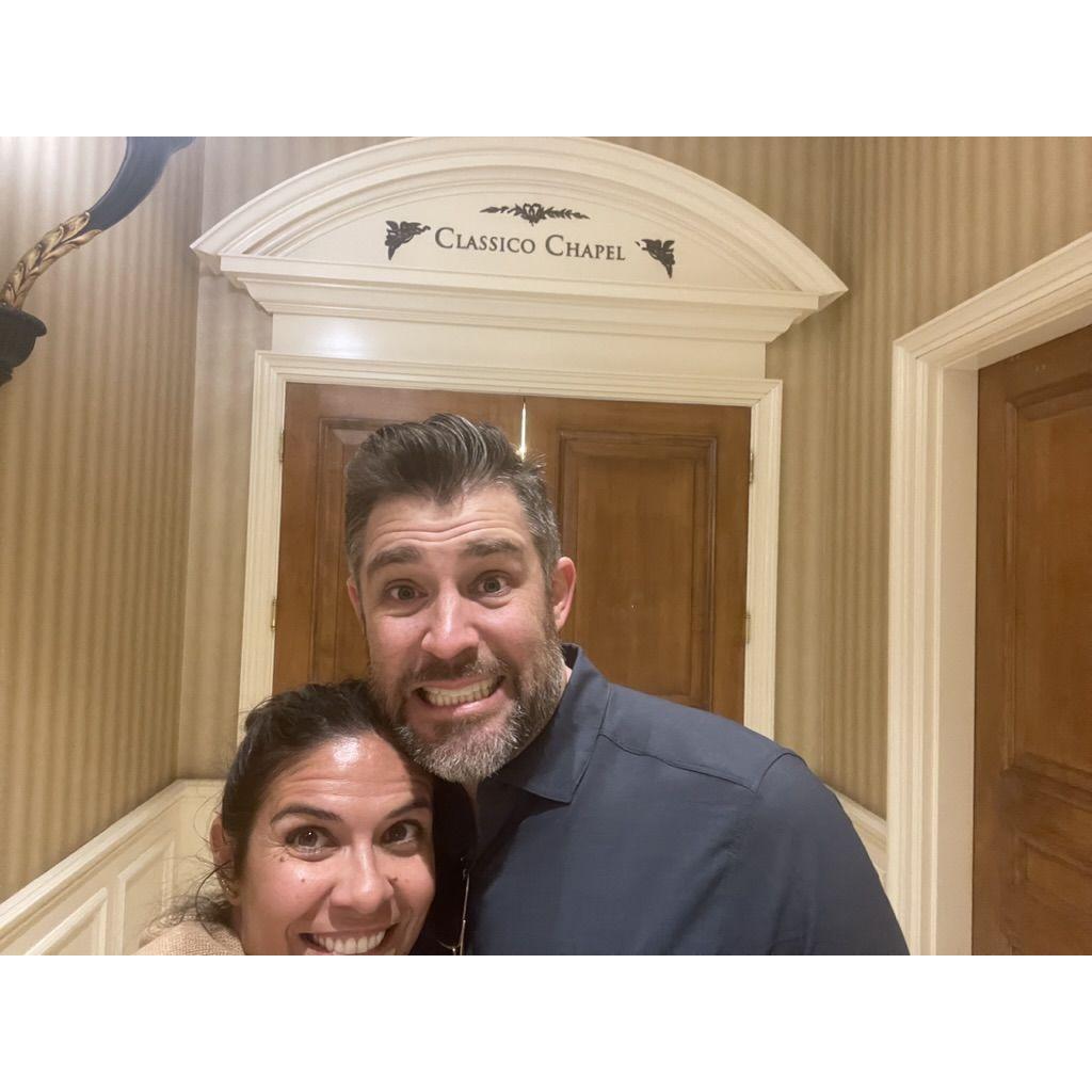 2024: Cam came to visit Laura on set in Vegas and found a wedding chapel. They didn't do it, but they thought about it.