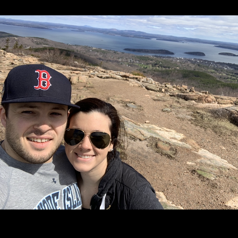 1 of many anniversary trips! This picture was taken on top of Cadillac Mountain in Bar Harbor Maine!