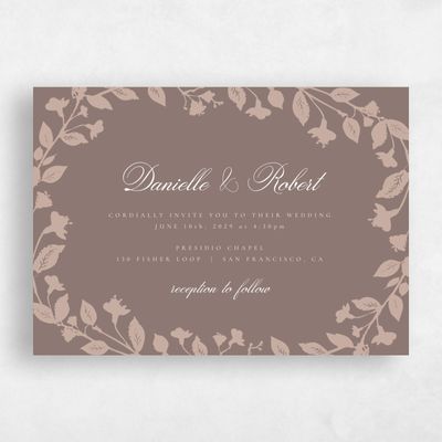 Taupe, Brown Wedding Invitation - Fawn Landscape