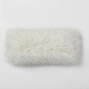 Cream Mongolian Faux Fur Oversize Lumbar Throw Pillow - Project 62™