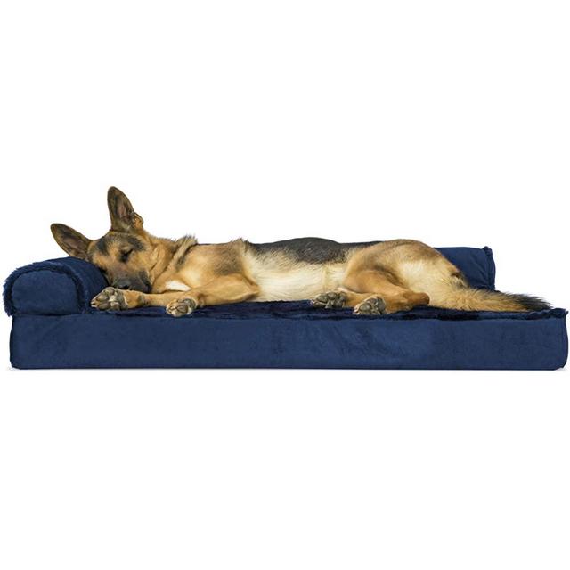 Furhaven Pet - Packable Travel Bed, Plush Orthopedic Sofa, L-Shaped Chaise Couch, & Mid-Century Modern Dog Bed Frame for Dogs & Cats - Multiple Styles, Sizes, & Colors