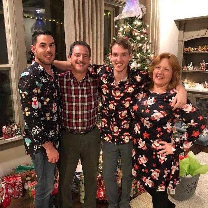 PJs on Christmas! This was the Xmas we spent with one another's families...but we were talking every night until we got back to Austin.