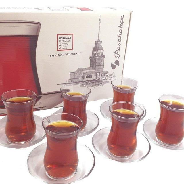Pasabahce Premium Turkish Tea Glasses and Saucers, Set of 12, Perfect for Tea Partty, Gifts, Housewarming, Weddings, Aniversary