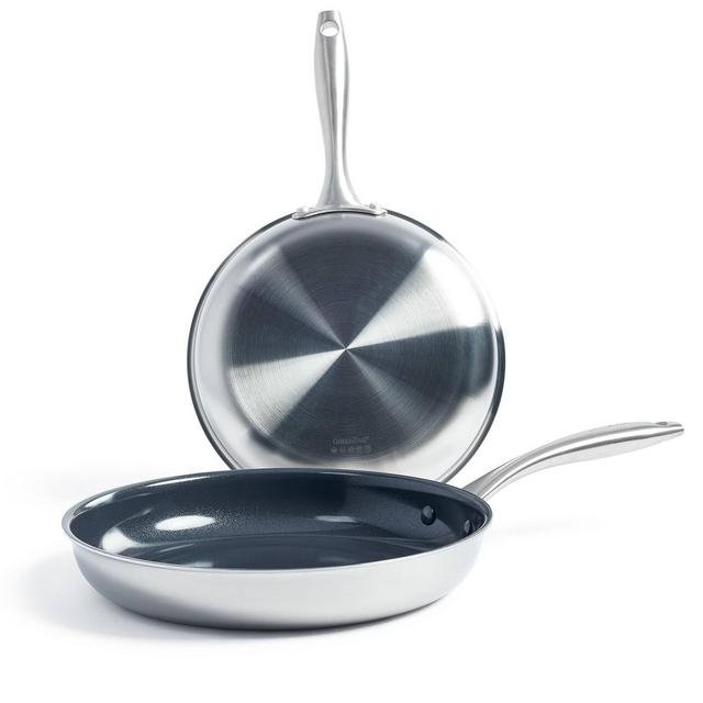 GreenPan Greenwich 2pk Stainless Steel Frypan Set