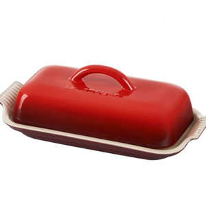 Le Creuset Stoneware Heritage Butter Dish, Cerise