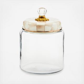 Mocha Check Enamel Kitchen Canister