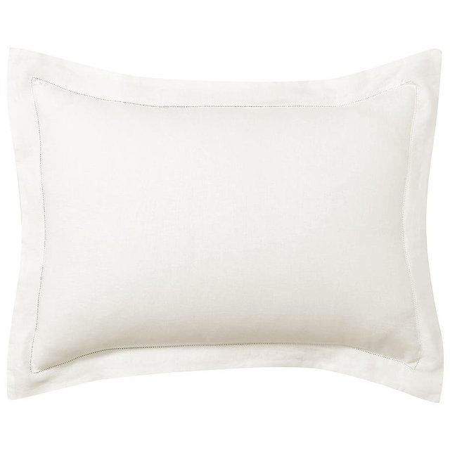 Classic Ivory Belgian Flax Linen Shams, Standard, Set of 2