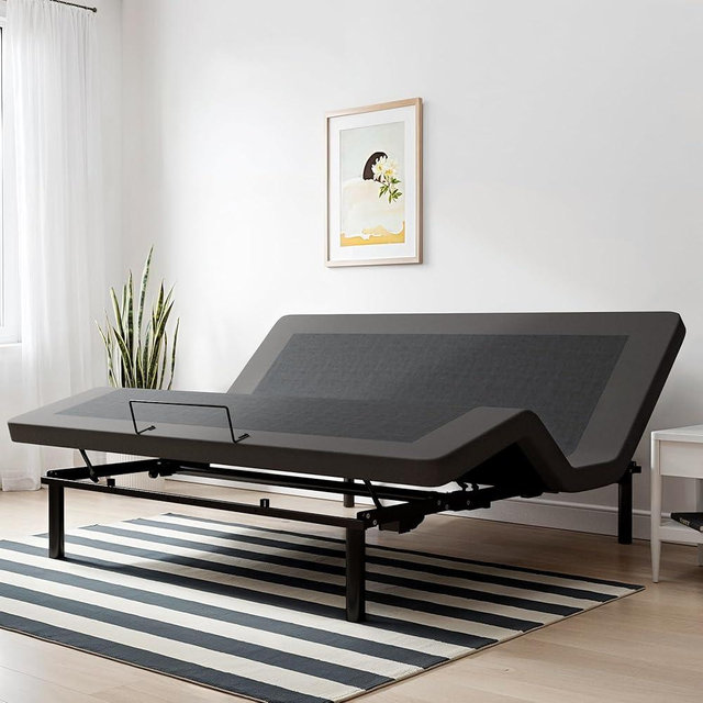 FARDLIFE King Size Adjustable Bed Frame with Wireless Remote, Independent Head and Foot Motors, Padded Edge