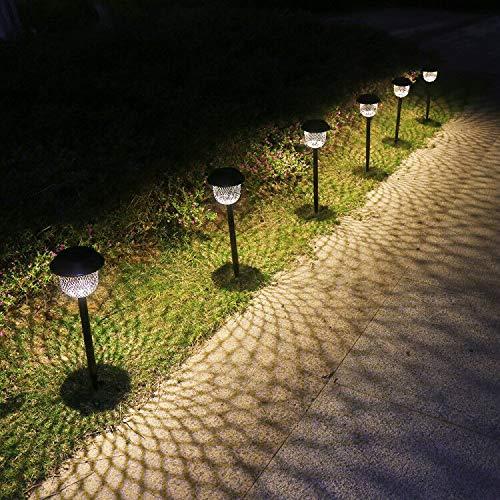 Solar Pathway Lights Outdoor 6 Pack Solar Garden Lights Water Density Led Landscape Lantern Walkway Path Lawn Patio Yard (Bronze)