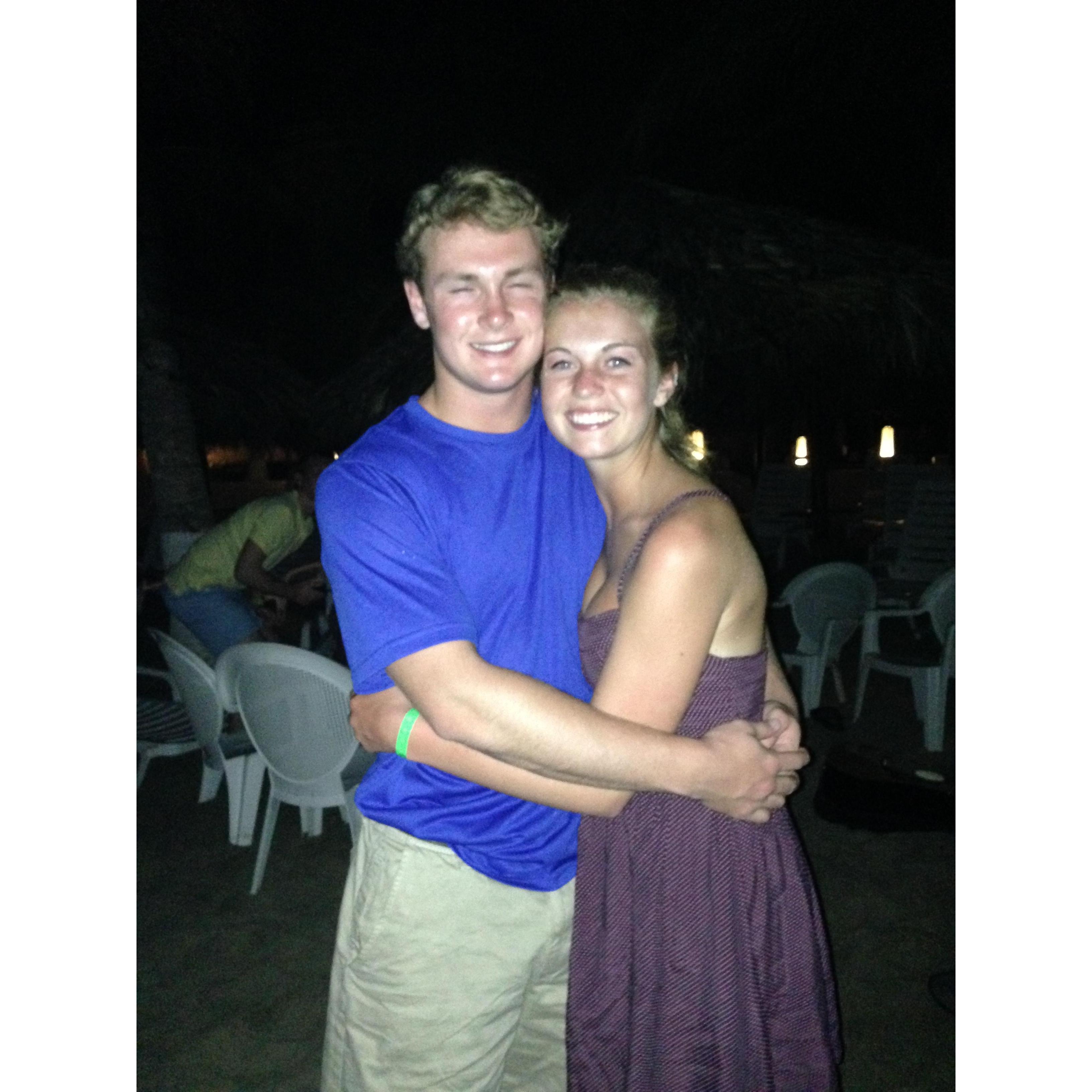 Ixtapa, MX on Lauren's Senior year HS spring break trip (Z's Jr year). We were able to re-create this picture in the exact same outfits & same beach 5 years later. Keep scrolling for that gem!