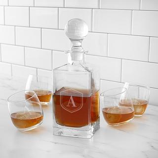 Personalized Tipsy Whiskey 5-Piece Decanter Set