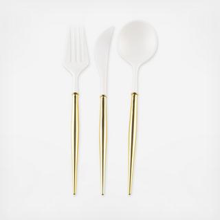 White Cutlery, Set of 48