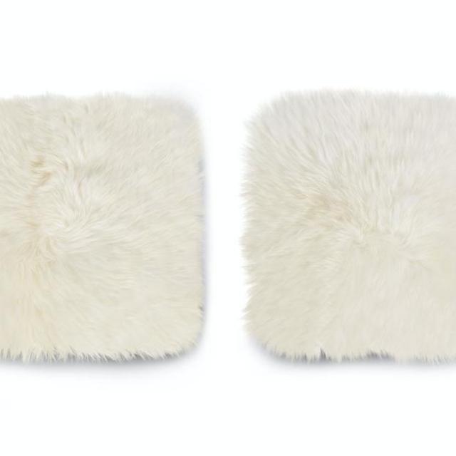 Lanna Ivory Sheepskin Seat Pad Set