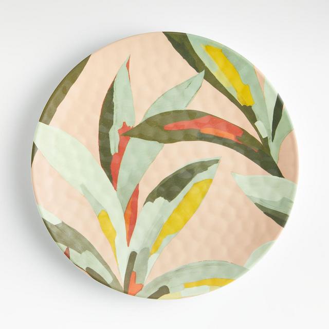 Breezy Melamine Palm Leaf Dinner Plate