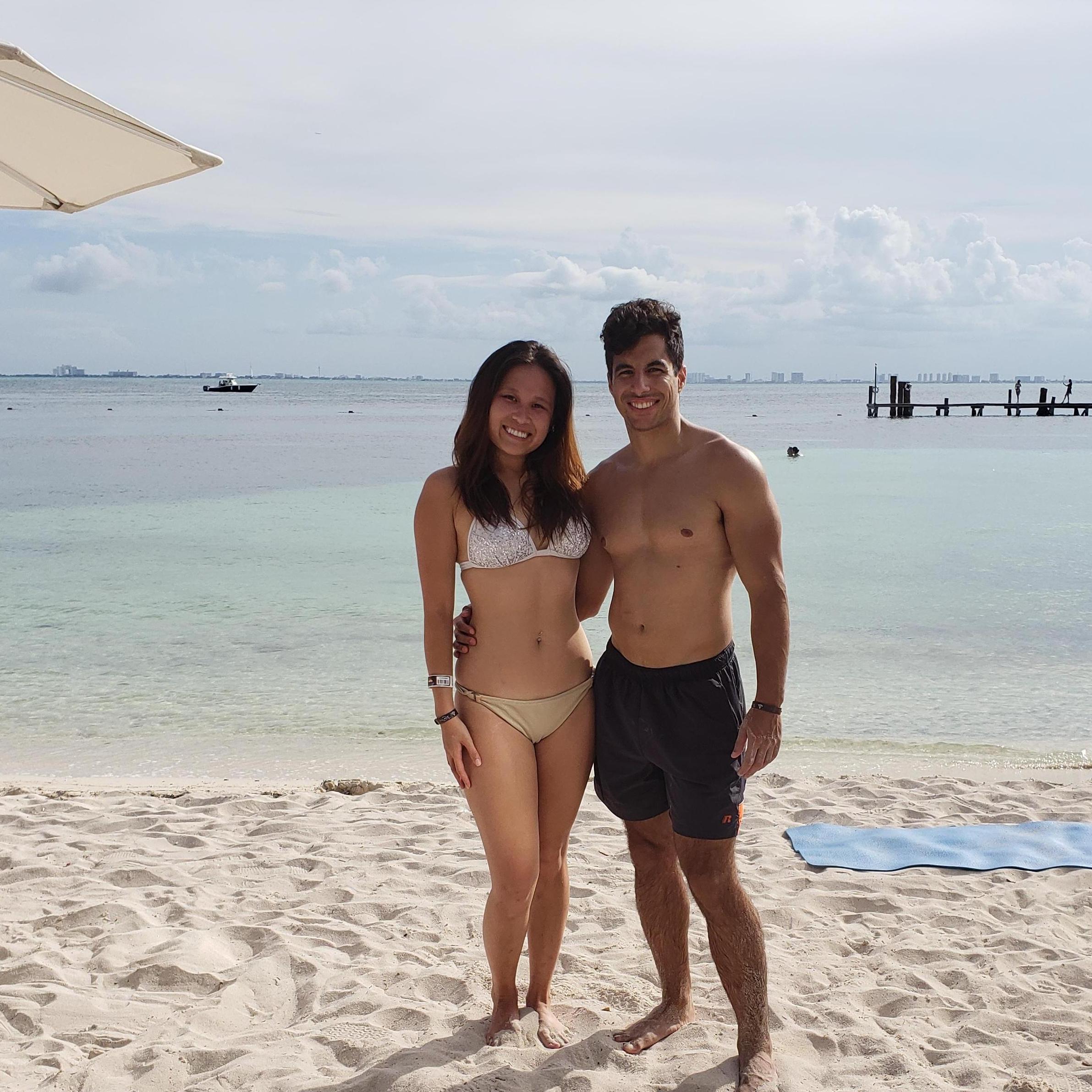 Getting our tan in Isla Mujeres, Mexico!