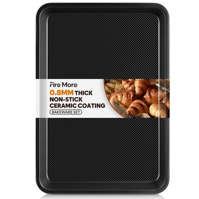 Jelly Roll Pan 15.3” x 10.9” Cookie Sheets for Baking 0.8mm Thick Non Stick Baking Sheets for Oven Heavy Duty Baking Trays