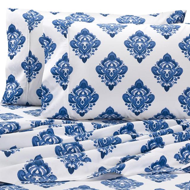 Wamsutta® PimaCott® Medallion 625-Thread-Count King Pillowcase Set in Navy