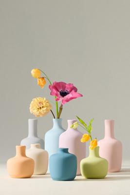 Stoneware Bud Vases, Set of 8