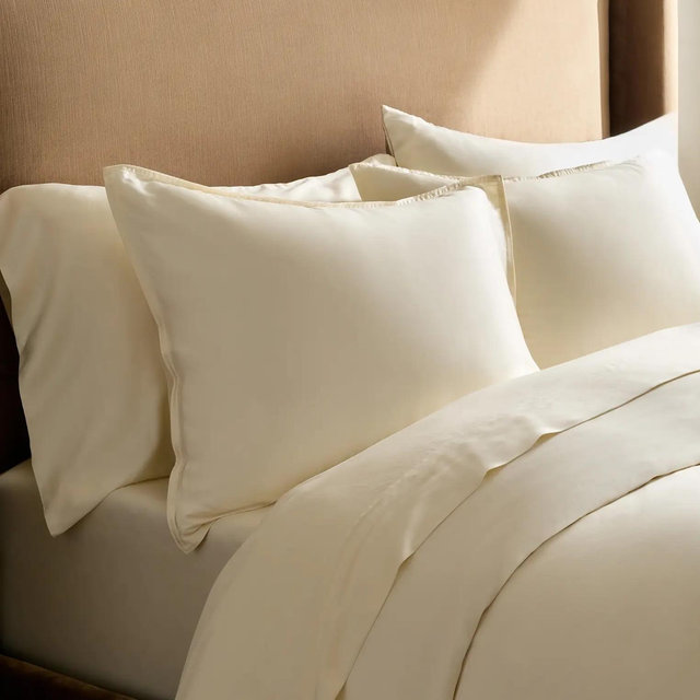 Organic Bamboo Viscose Sham Set in Ivory King