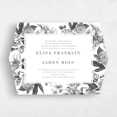 White Diamond Wedding Invitation - Trèfle Landscape