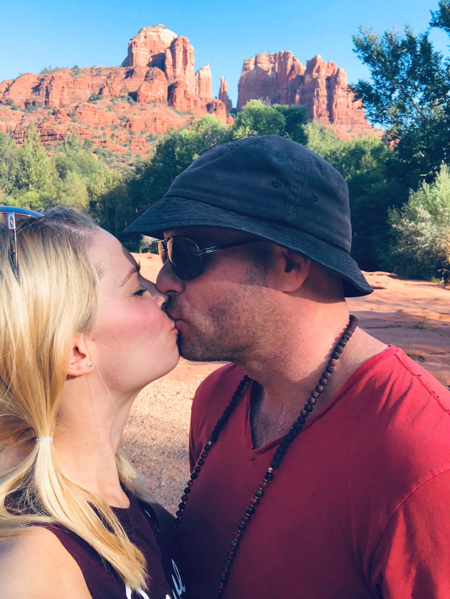 Stopping for some love along Red Rock Crossing.