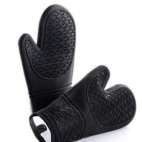 Rifny Silicone Oven Mitts, Heat Resistant 500 Degree,1 Pair of Thicken Non-Slip Profession Kitchen Oven Gloves for Cooking Baking Grilling Microwave